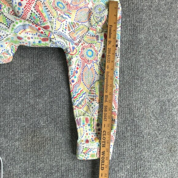 Ruby Rd Jacket Womens 12 Vibrant Multicolor Flora Geometric Jean Denim Coat Boho - Picture 12 of 13